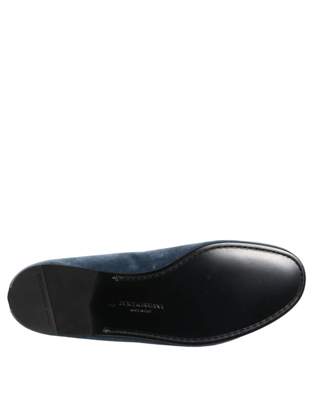 Dolce & Gabbana Blue Velvet DG Logo Loafers Formal Shoes - Zeiniez
