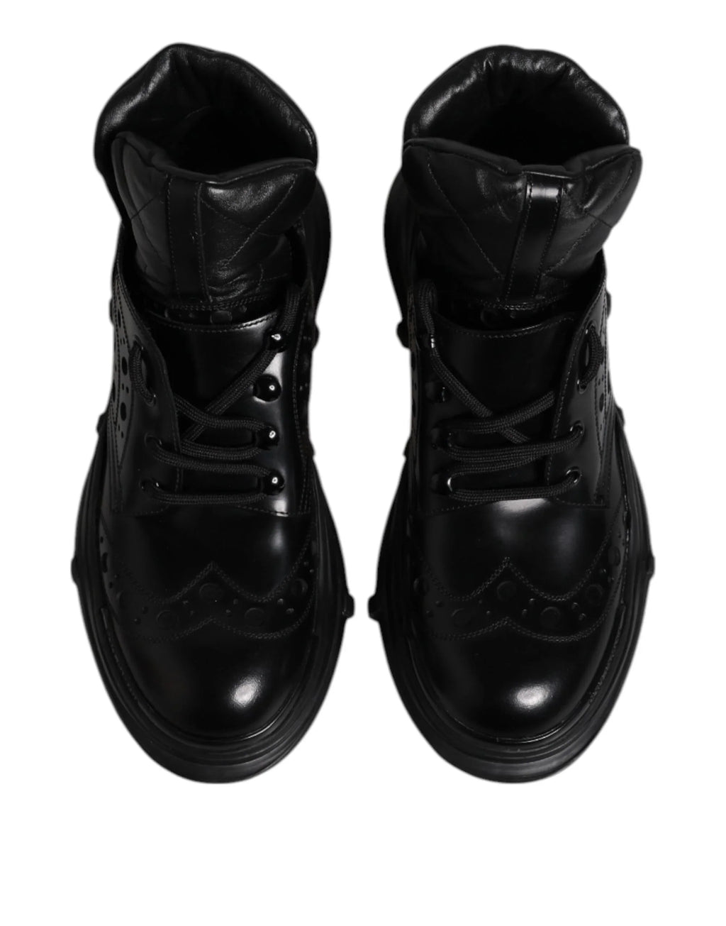 Dolce & Gabbana Black Leather Casual Mens Ankle Boots Shoes - Zeiniez