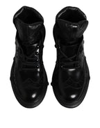 Dolce & Gabbana Black Leather Casual Mens Ankle Boots Shoes - Zeiniez