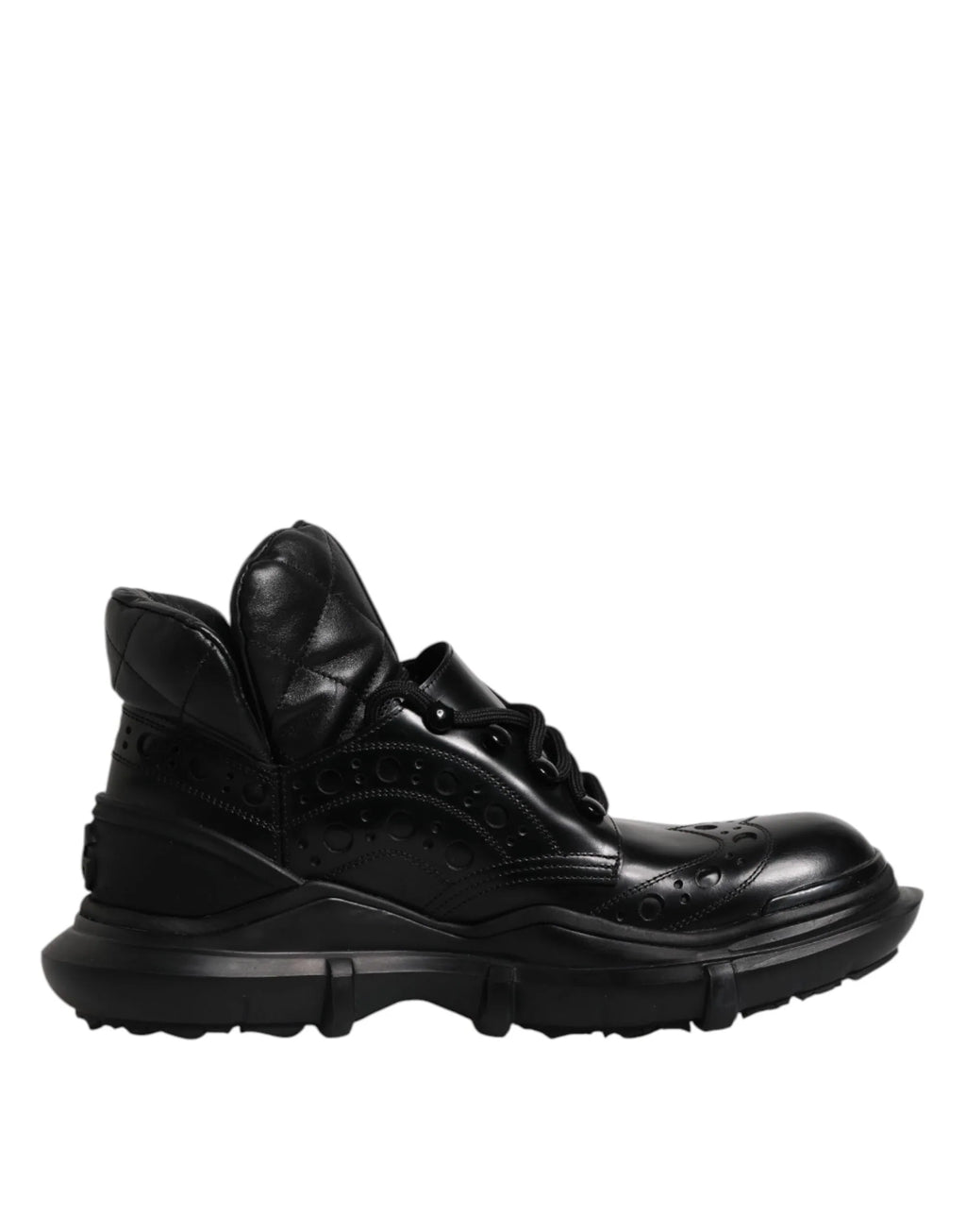 Dolce & Gabbana Black Leather Casual Mens Ankle Boots Shoes - Zeiniez