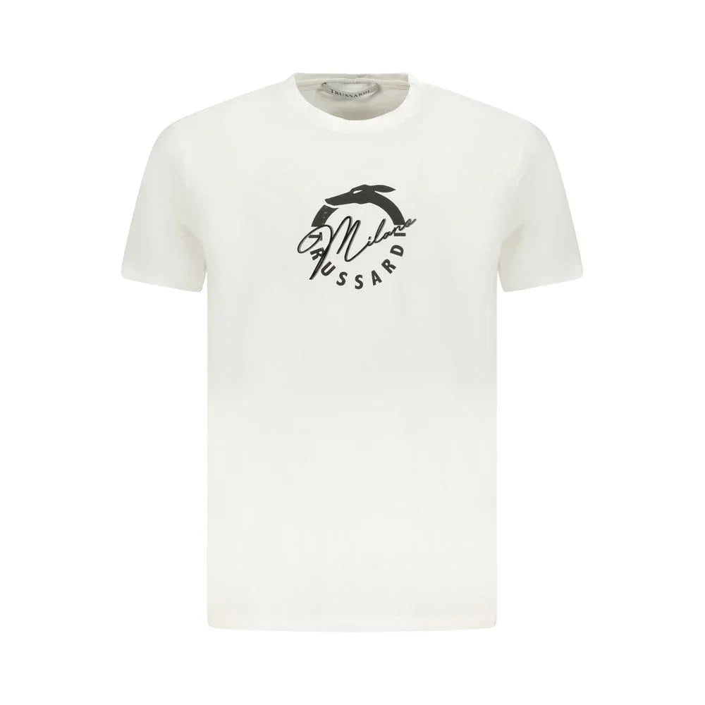 Trussardi Bianco Cotton Men's T-Shirt - Zeiniez