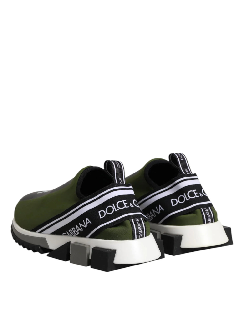 Dolce & Gabbana Green Black Slip On Sorrento Sneakers Shoes - Zeiniez