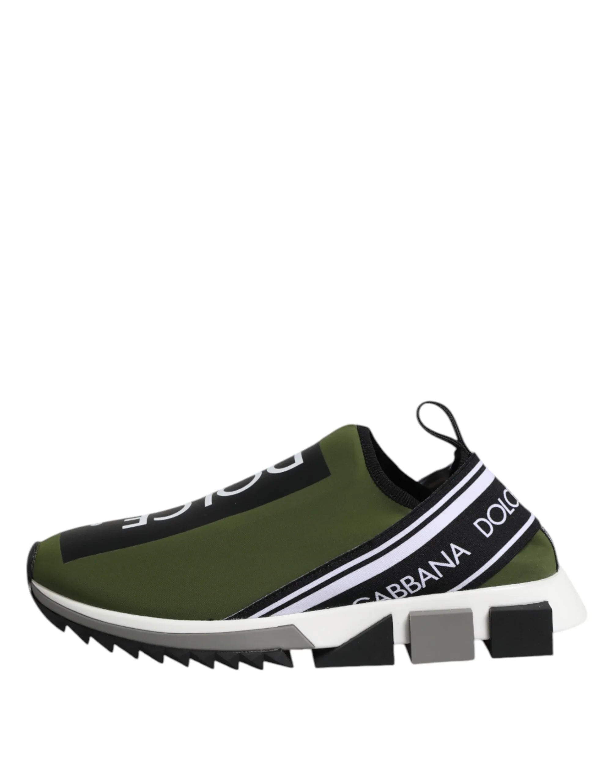 Dolce & Gabbana Green Black Slip On Sorrento Sneakers Shoes - Zeiniez