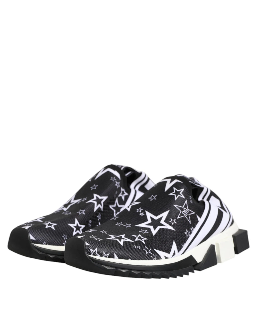 Dolce & Gabbana Black White Sorrento Low Top Sneakers Shoes - Zeiniez