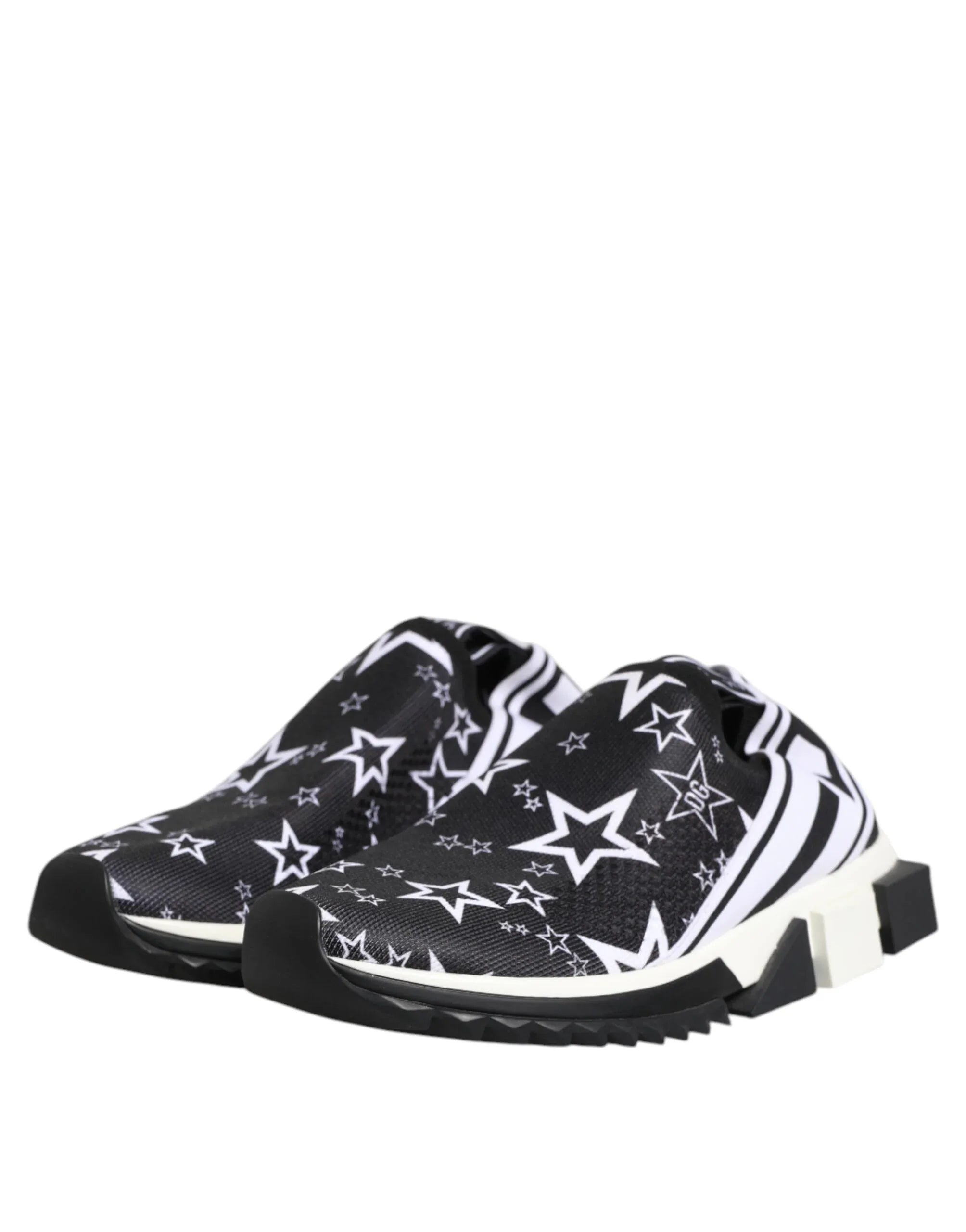 Dolce & Gabbana Black White Sorrento Low Top Sneakers Shoes - Zeiniez