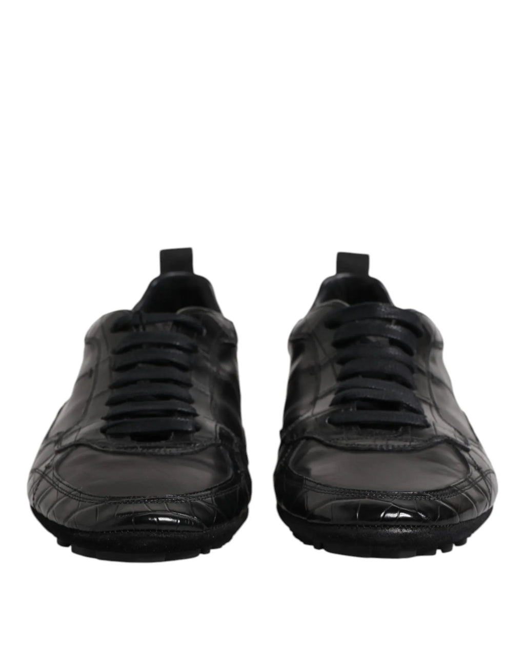 Dolce & Gabbana Black Exotic Leather Low Top Sneakers Shoes - Zeiniez
