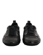 Dolce & Gabbana Black Exotic Leather Low Top Sneakers Shoes - Zeiniez