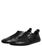 Dolce & Gabbana Black Exotic Leather Low Top Sneakers Shoes - Zeiniez