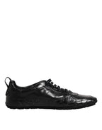Dolce & Gabbana Black Exotic Leather Low Top Sneakers Shoes - Zeiniez