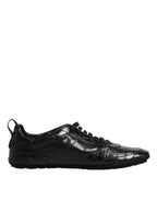 Dolce & Gabbana Black Exotic Leather Low Top Sneakers Shoes