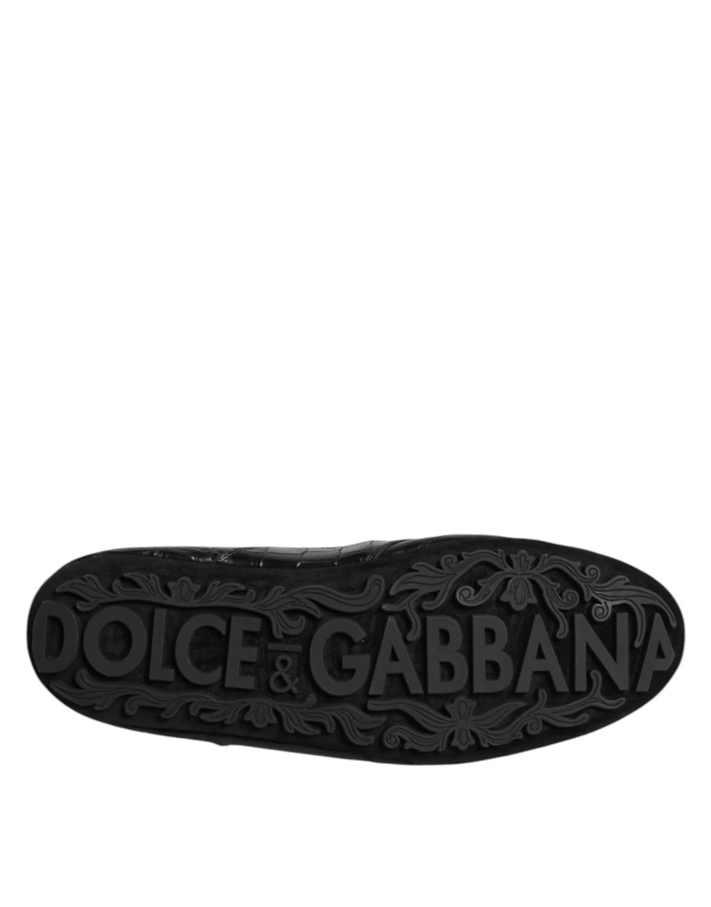 Dolce & Gabbana Black Exotic Leather Low Top Sneakers Shoes - Zeiniez