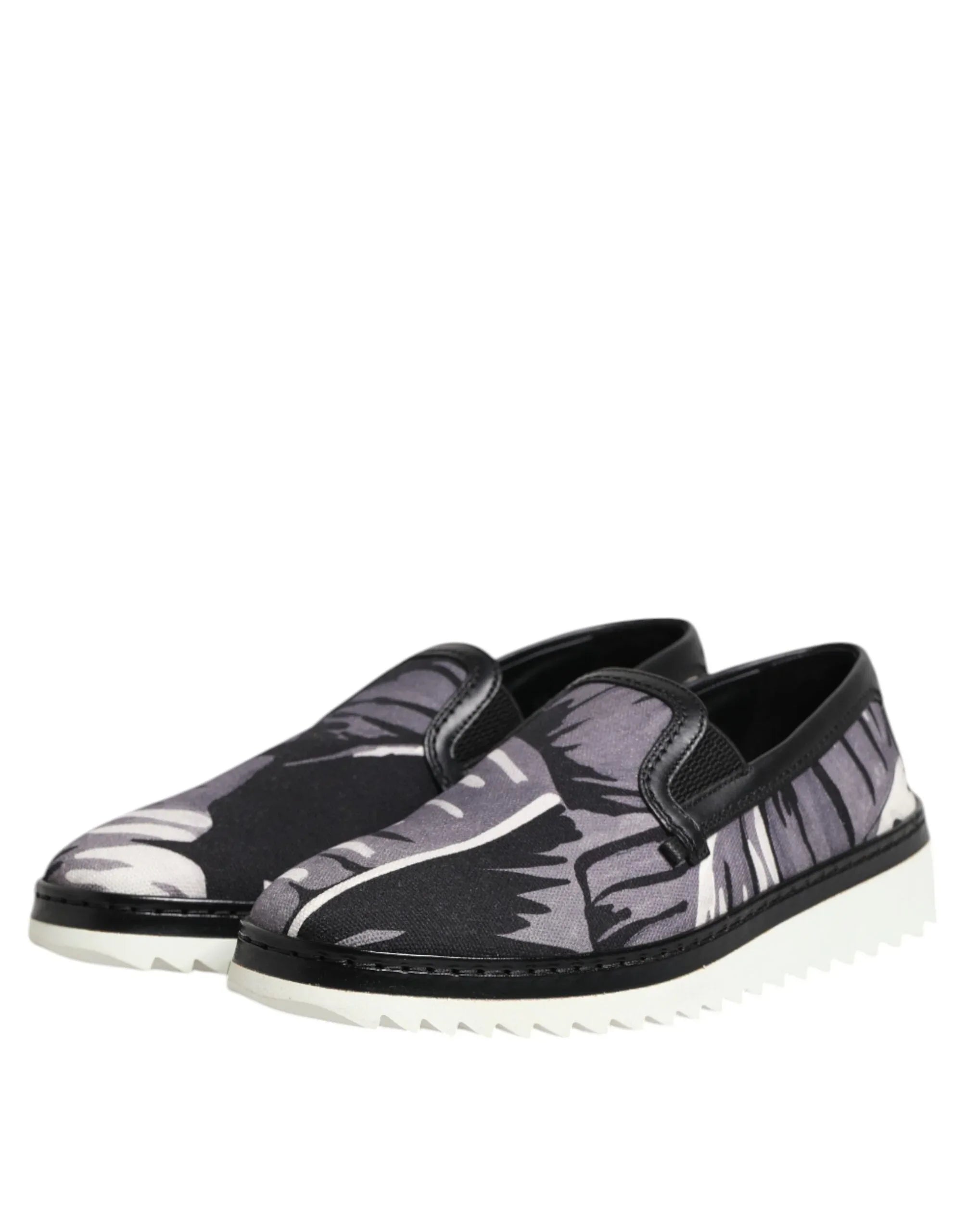 Dolce & Gabbana Black Tropical Slip On Men Sneakers Shoes - Zeiniez