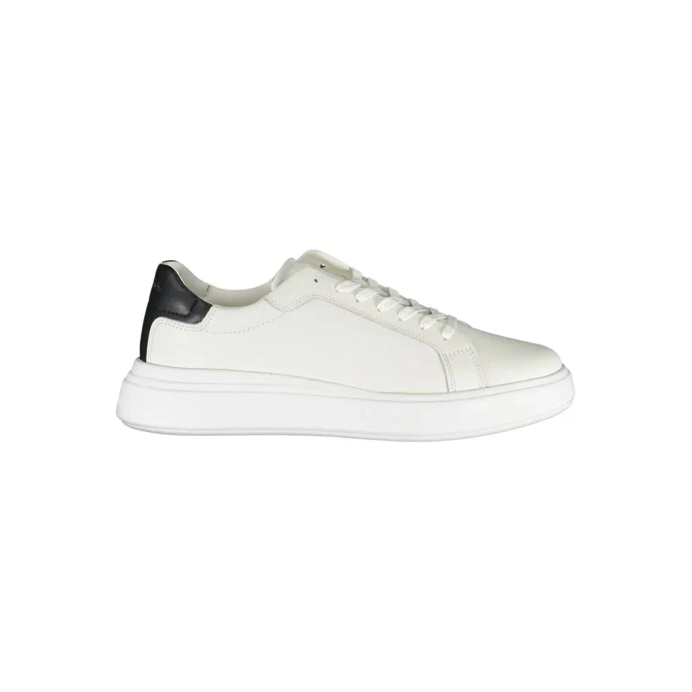 Calvin Klein Sleek White Sneakers with Contrast Accents - Zeiniez
