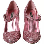 Dolce & Gabbana Pink Sequin Mary Jane Pumps High Heels Shoes - Zeiniez