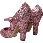 Dolce & Gabbana Pink Sequin Mary Jane Pumps High Heels Shoes - Zeiniez