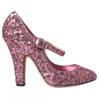 Dolce & Gabbana Pink Sequin Mary Jane Pumps High Heels Shoes - Zeiniez