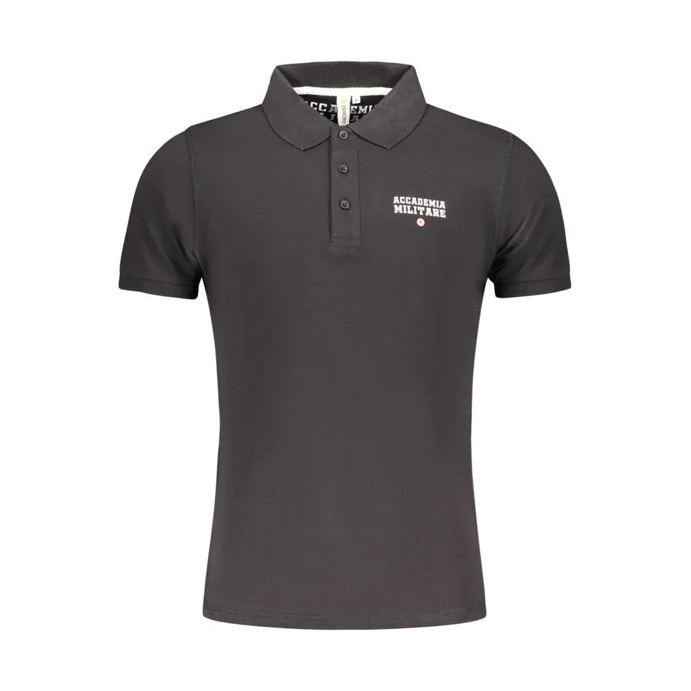Accademia Militare Black Cotton Men Polo - Zeiniez