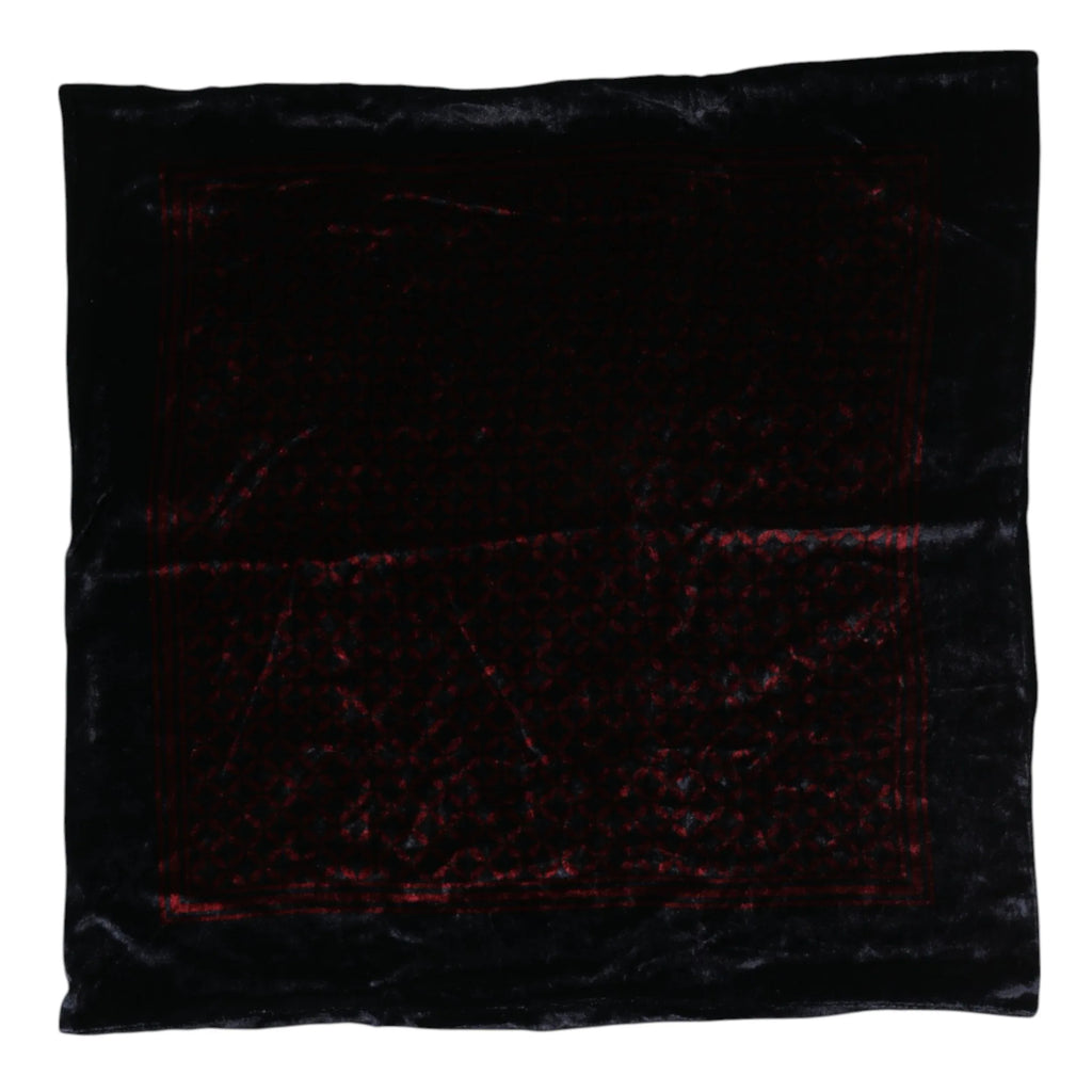 Dolce & Gabbana Black Red Viscose Square Men Foulard Scarf - Zeiniez