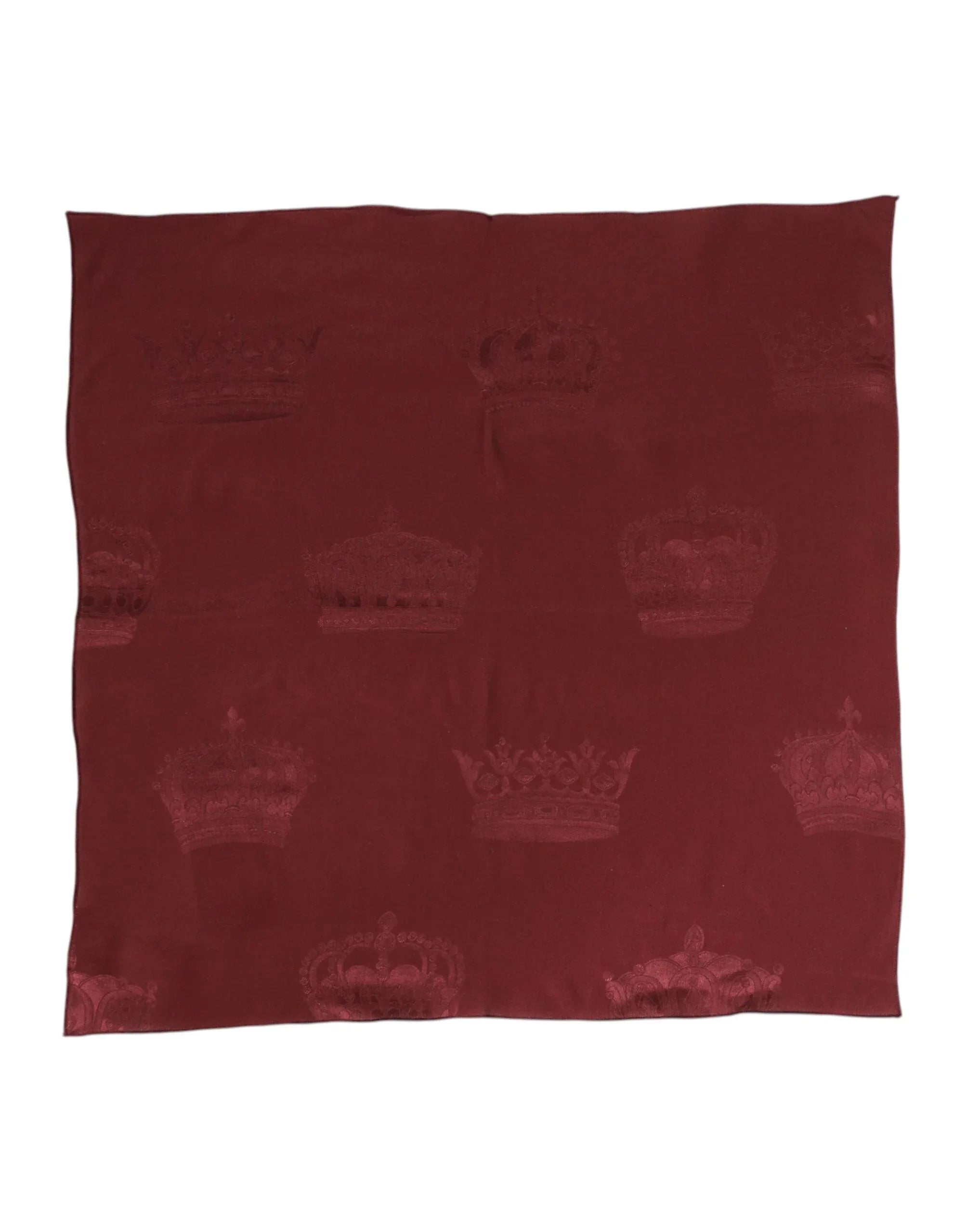 Dolce & Gabbana Maroon Silk Crown Square Men Foulard Scarf - Zeiniez