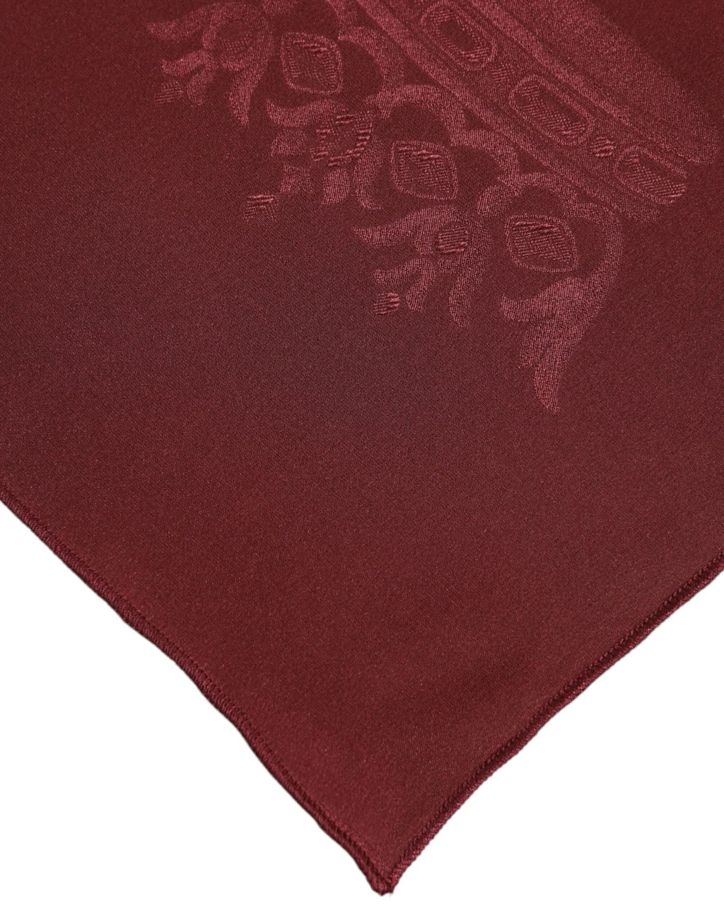 Dolce & Gabbana Maroon Silk Crown Square Men Foulard Scarf - Zeiniez