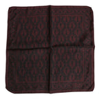 Dolce & Gabbana Maroon Black Printed Square Men Foulard Scarf - Zeiniez