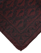 Dolce & Gabbana Maroon Black Printed Square Men Foulard Scarf - Zeiniez