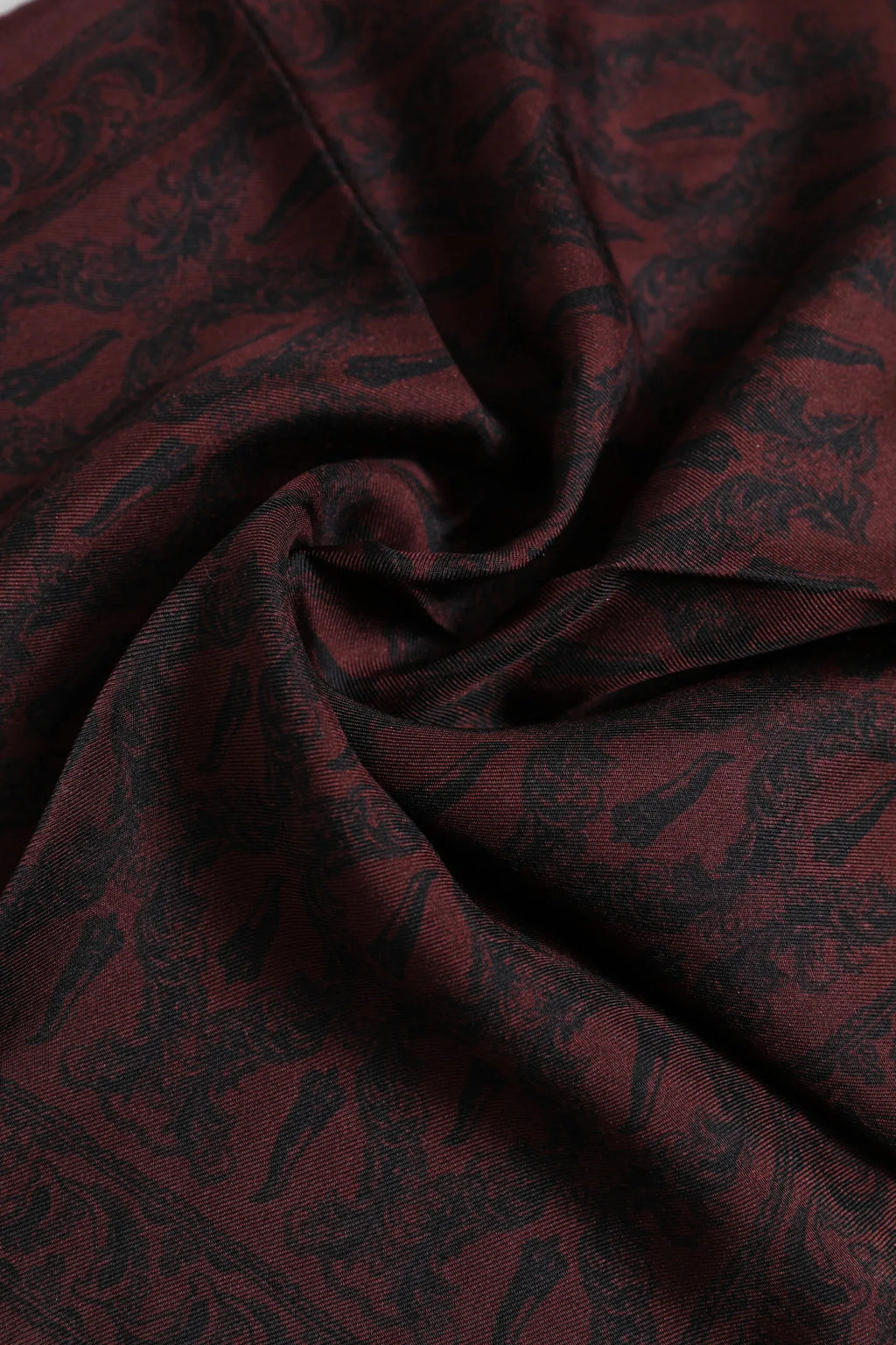 Dolce & Gabbana Maroon Black Printed Square Men Foulard Scarf - Zeiniez