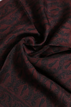 Dolce & Gabbana Maroon Black Printed Square Men Foulard Scarf - Zeiniez