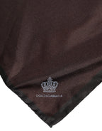 Dolce & Gabbana Brown DG Crown Silk Square Men Foulard Scarf - Zeiniez