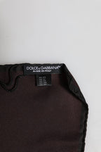 Dolce & Gabbana Brown DG Crown Silk Square Men Foulard Scarf - Zeiniez