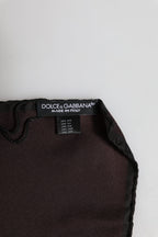 Dolce & Gabbana Brown DG Crown Silk Square Men Foulard Scarf