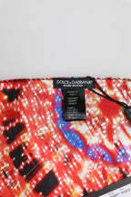 Dolce & Gabbana Black Multicolor Print Square Foulard Scarf - Zeiniez