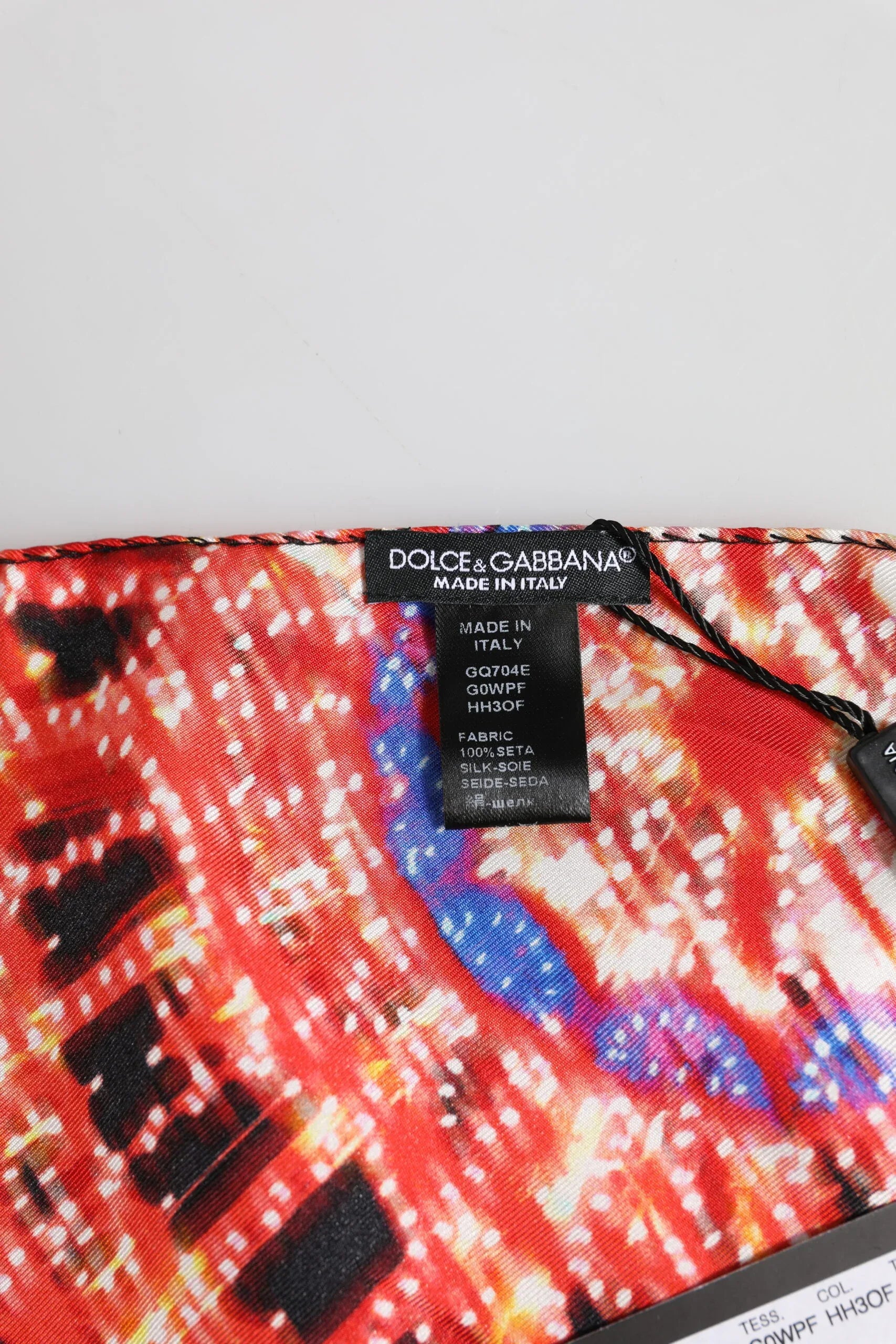 Dolce & Gabbana Black Multicolor Print Square Foulard Scarf - Zeiniez