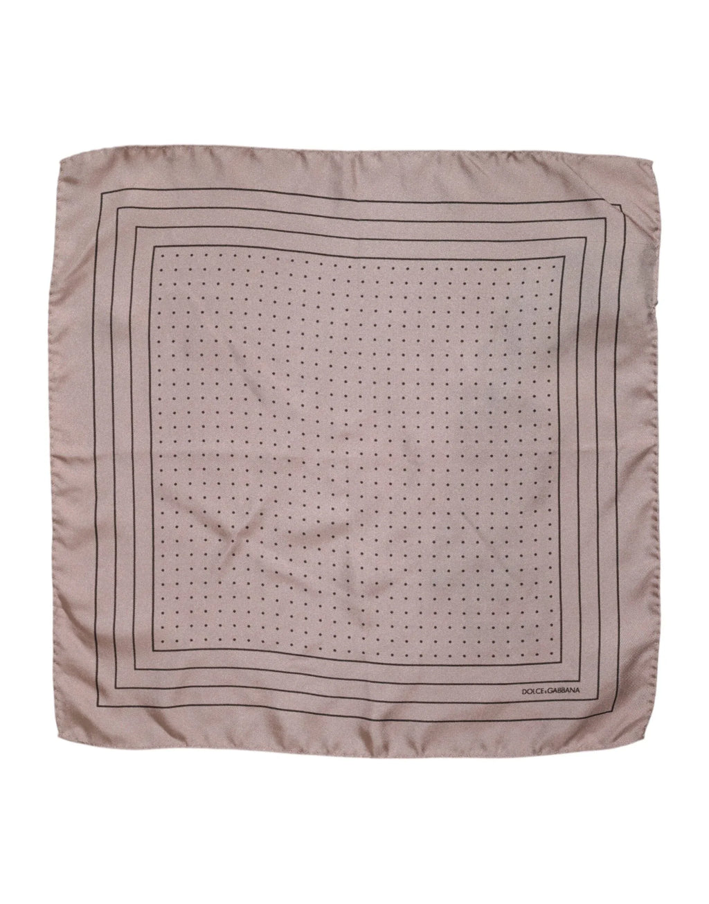 Dolce & Gabbana Beige Dotted Silk Square Men Foulard Scarf - Zeiniez