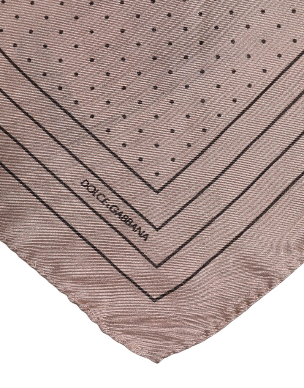 Dolce & Gabbana Beige Dotted Silk Square Men Foulard Scarf - Zeiniez