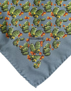 Dolce & Gabbana Gray Green Cactus Print Square Foulard Scarf - Zeiniez