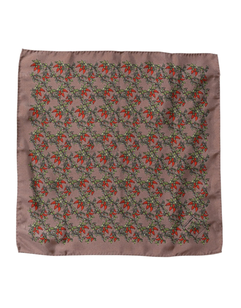 Dolce & Gabbana Brown Chilis Silk Square Men Foulard Scarf - Zeiniez