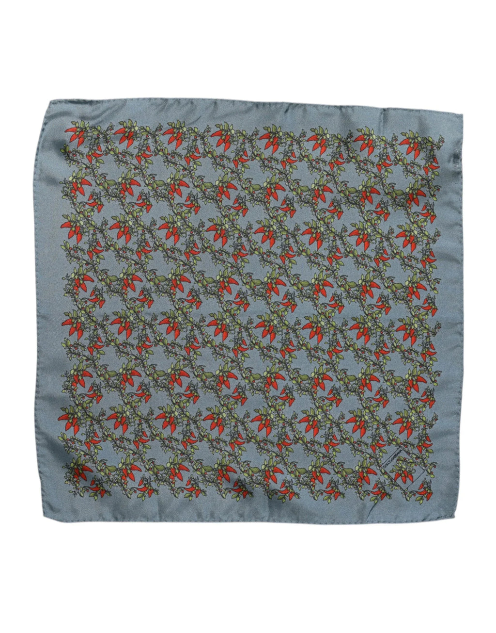 Dolce & Gabbana Gray Chilis Silk Square Men Foulard Scarf - Zeiniez