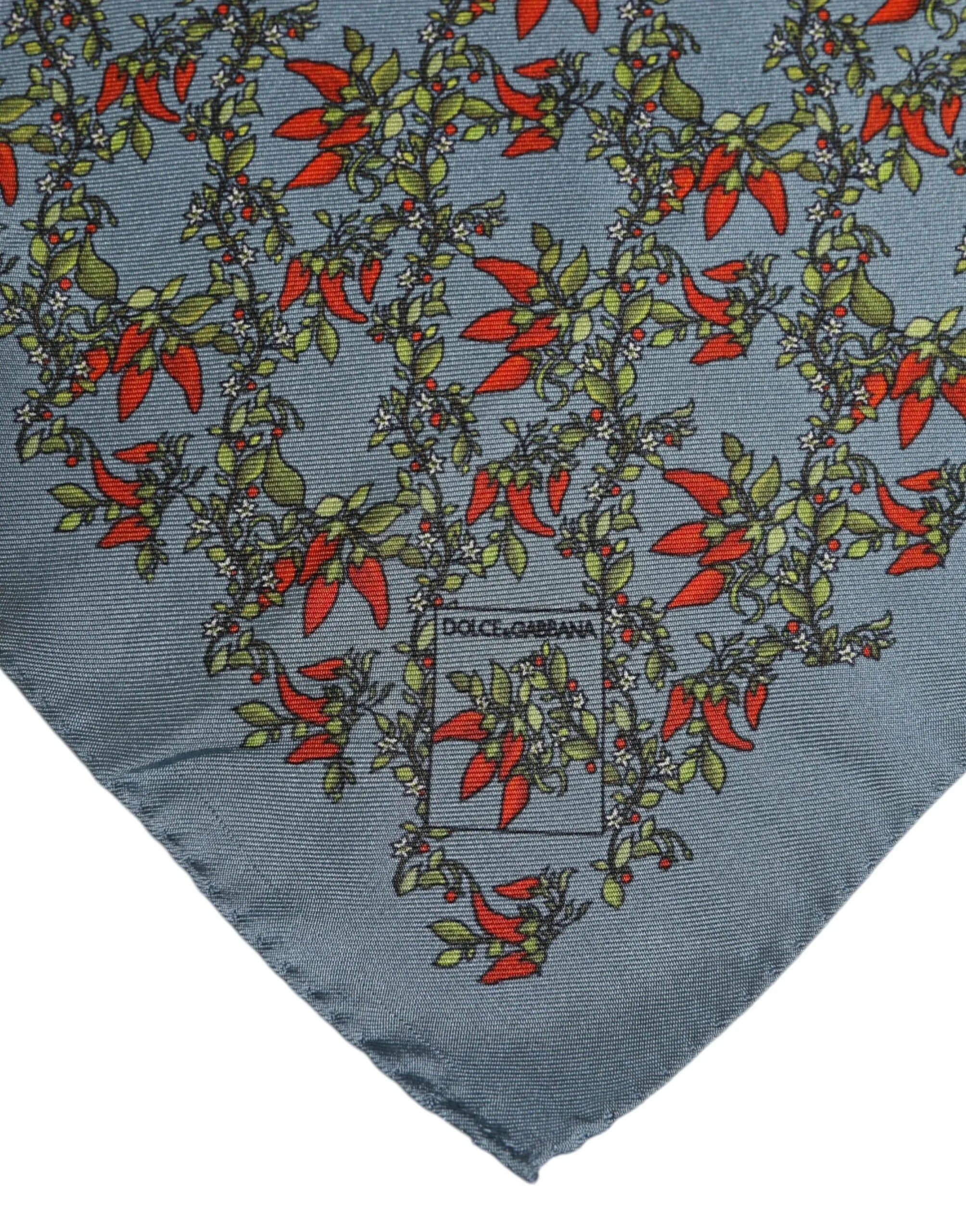 Dolce & Gabbana Gray Chilis Silk Square Men Foulard Scarf - Zeiniez