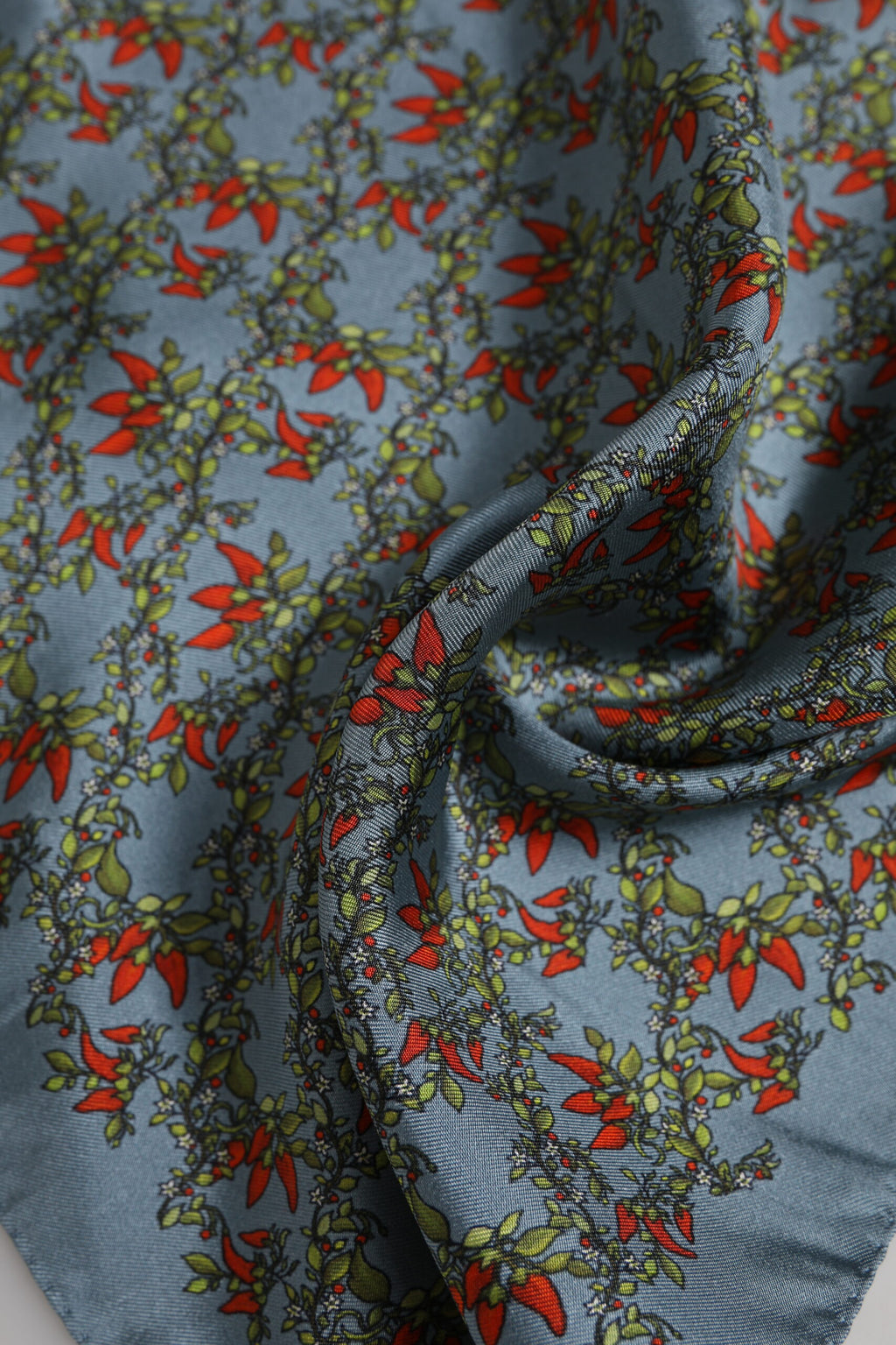 Dolce & Gabbana Gray Chilis Silk Square Men Foulard Scarf