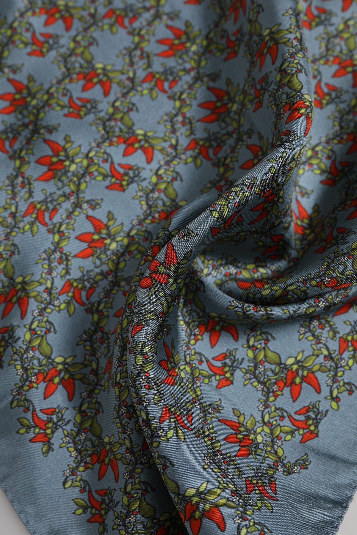 Dolce & Gabbana Gray Chilis Silk Square Men Foulard Scarf