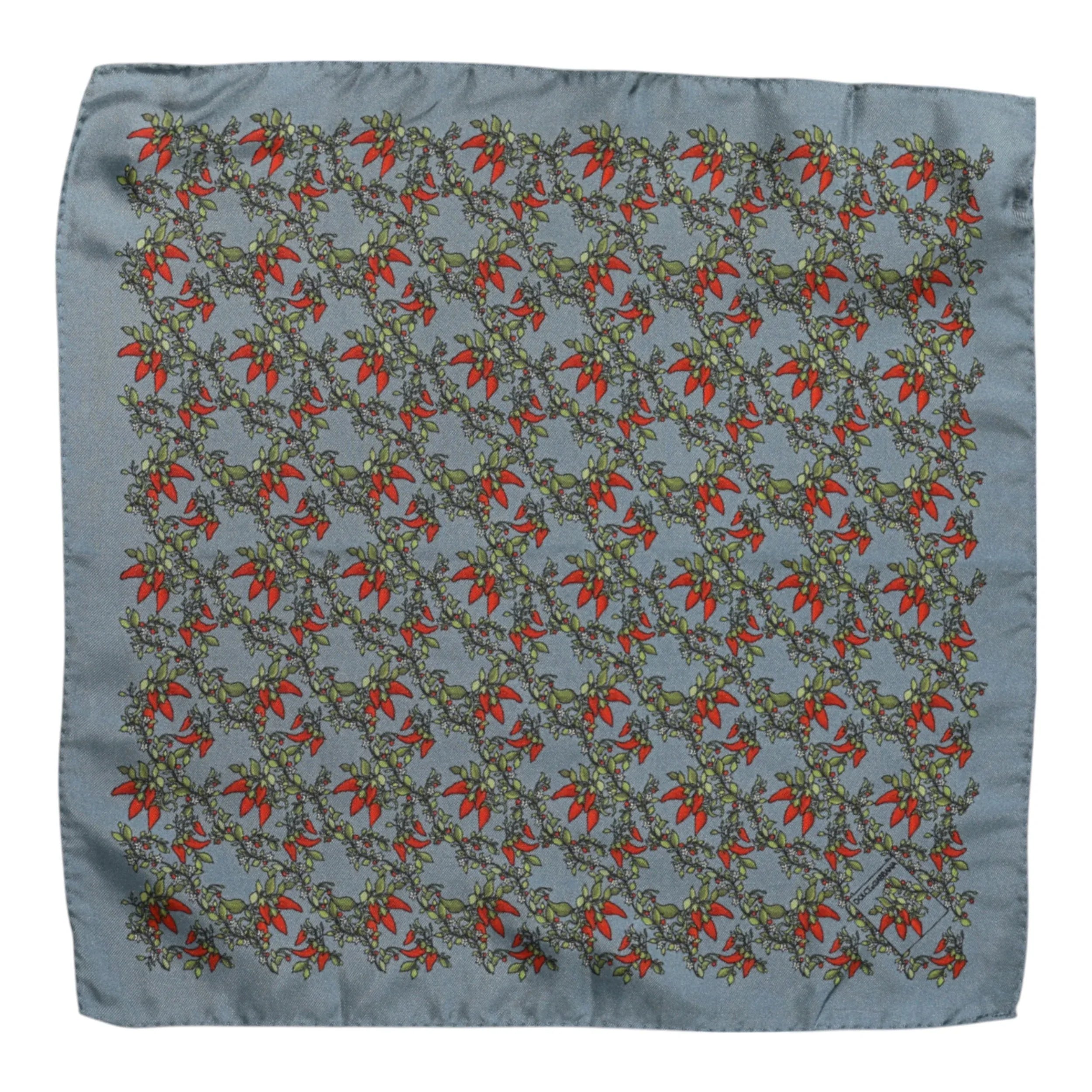 Dolce & Gabbana Gray Chilis Silk Square Men Foulard Scarf - Zeiniez