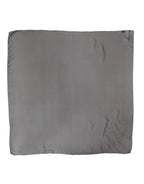 Dolce & Gabbana Gray Black Silk Square Women Foulard Scarf - Zeiniez