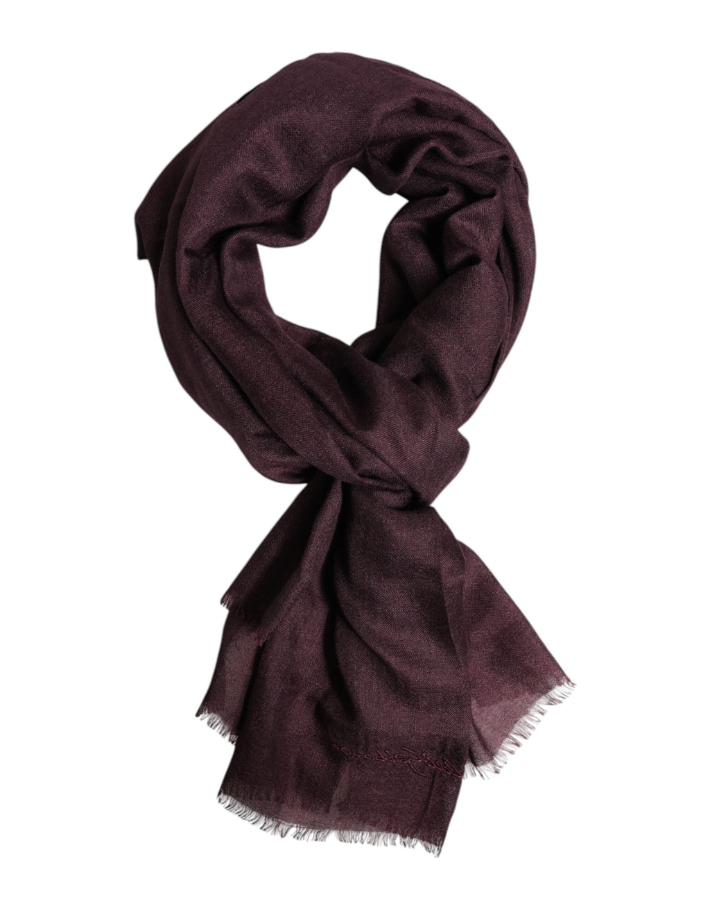 Dolce & Gabbana Maroon Cashmere Neck Warmer Wrap Shawl Scarf