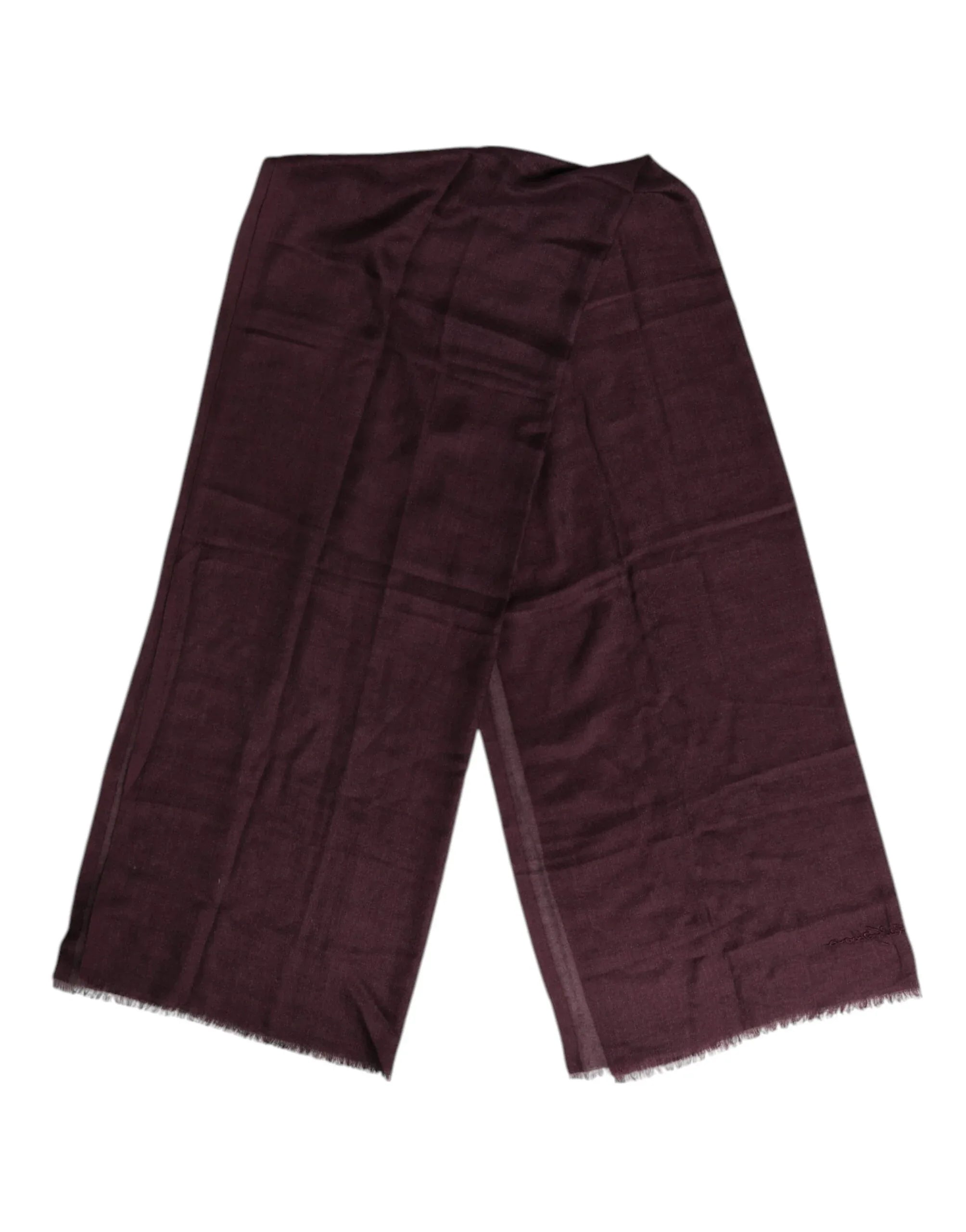 Dolce & Gabbana Maroon Cashmere Neck Warmer Wrap Shawl Scarf - Zeiniez