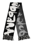 Dolce & Gabbana Black Logo Neck Warmer Wrap Men Shawl Scarf - Zeiniez