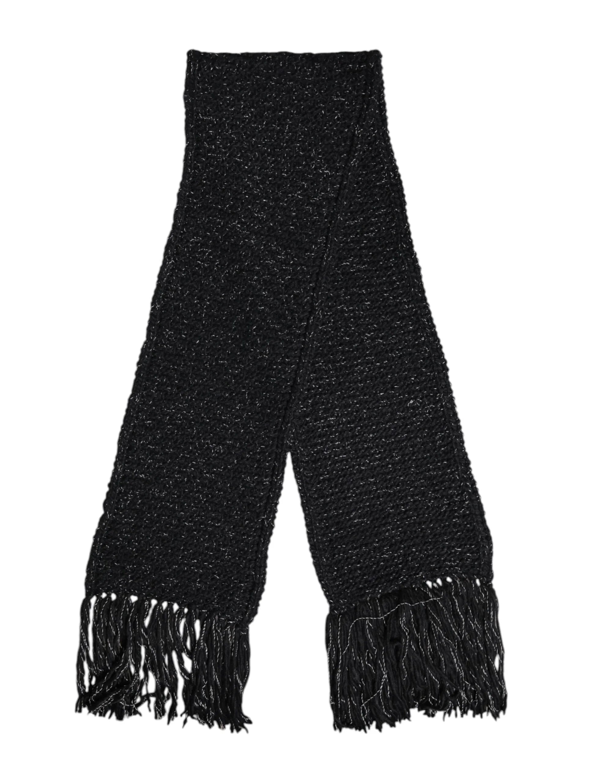 Dolce & Gabbana Black Cashmere Neck Warmer Wrap Shawl Scarf - Zeiniez
