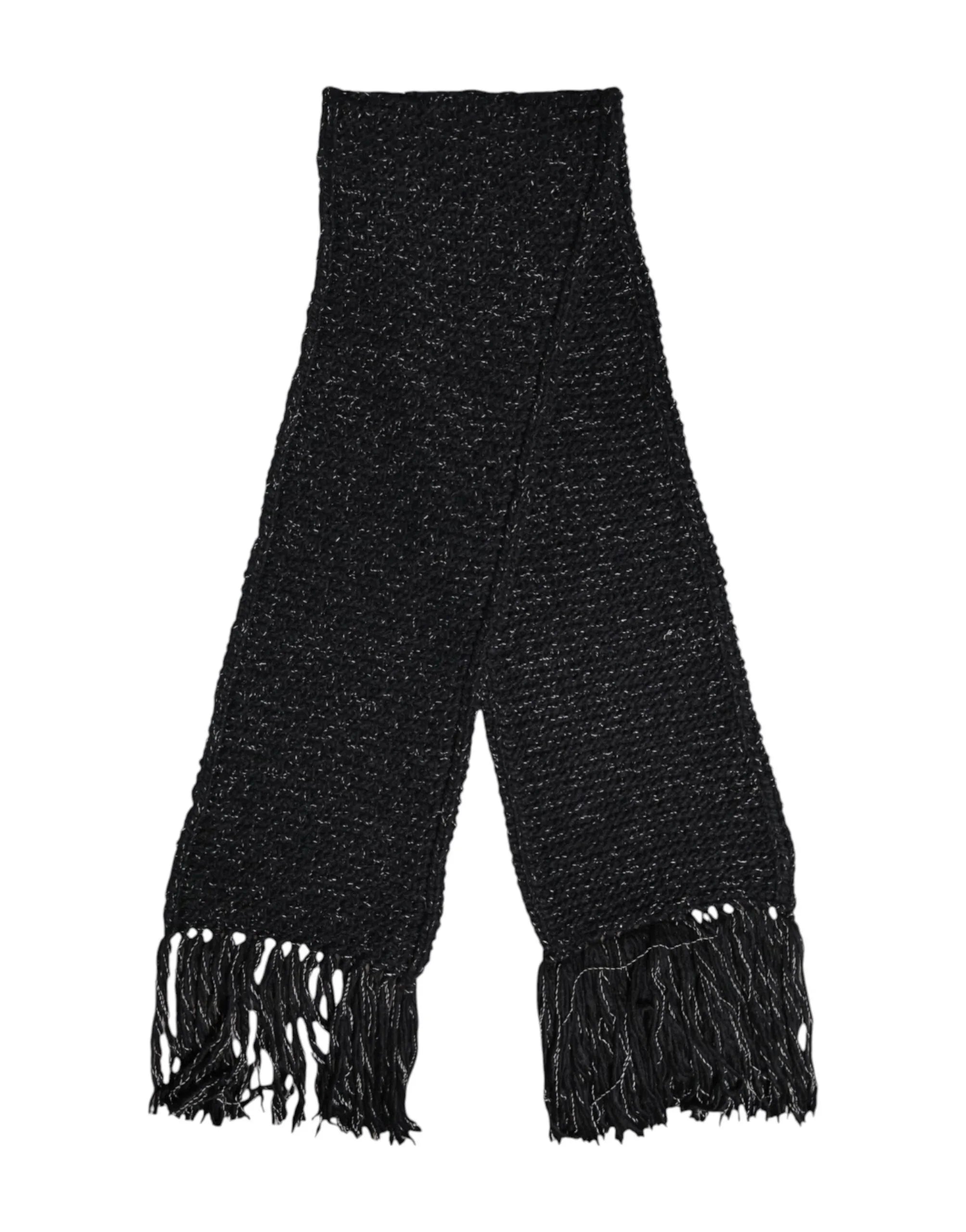 Dolce & Gabbana Black Cashmere Neck Warmer Wrap Shawl Scarf - Zeiniez