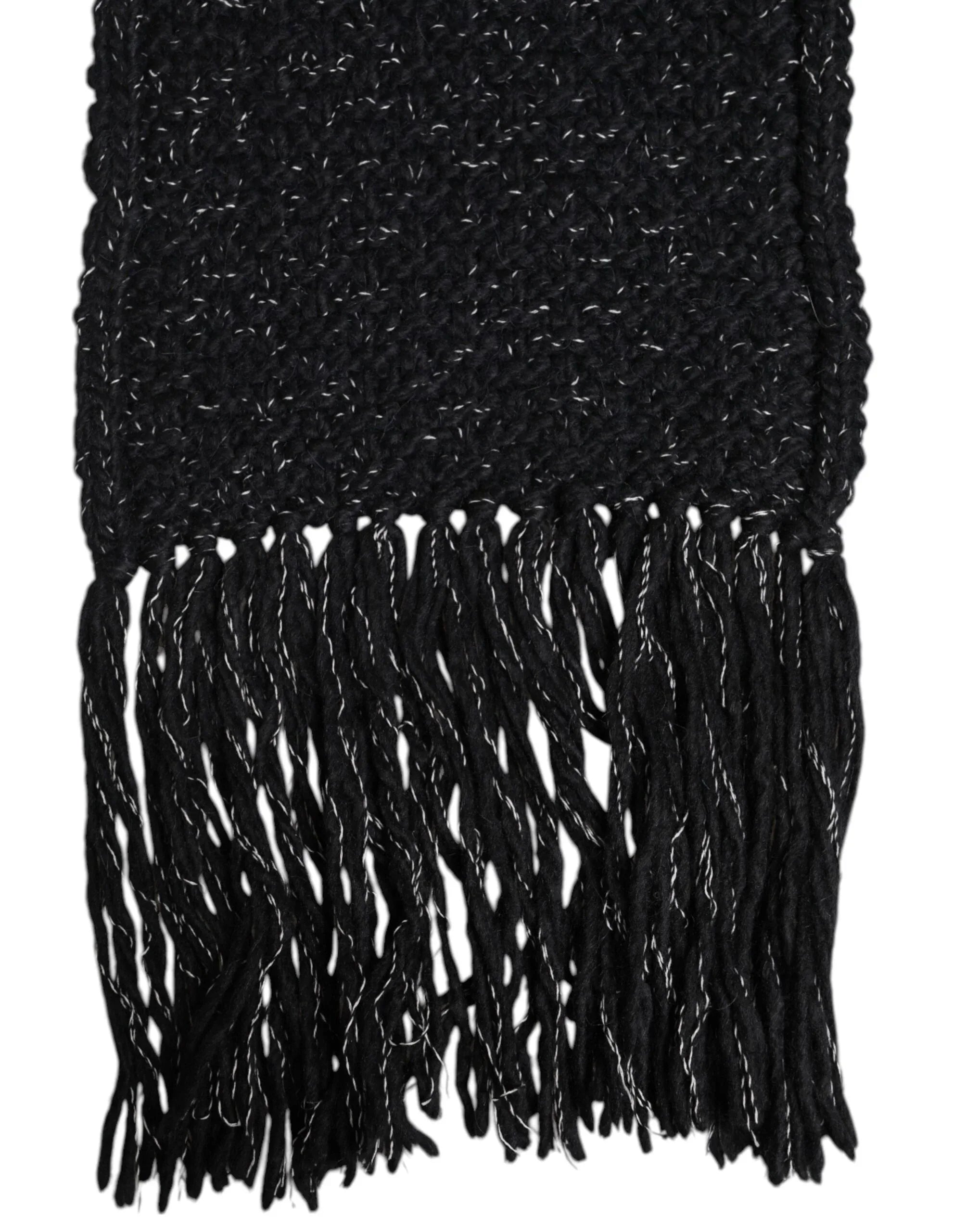 Dolce & Gabbana Black Cashmere Neck Warmer Wrap Shawl Scarf - Zeiniez