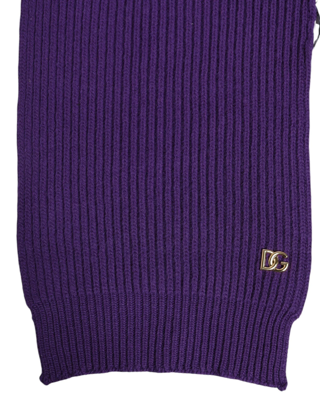 Dolce & Gabbana Purple DG Logo Neck Warmer Wrap Shawl Scarf - Zeiniez